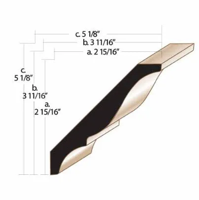 3/4” X 5 3/16” Oak Crown Moulding