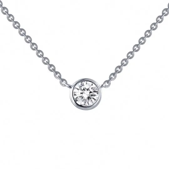 .46 Carat Bezel Set Simulated Diamond Necklace by LaFonn