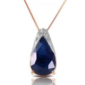 4.65 Carat 14K Solid Rose Gold Ocean Sapphire Necklace