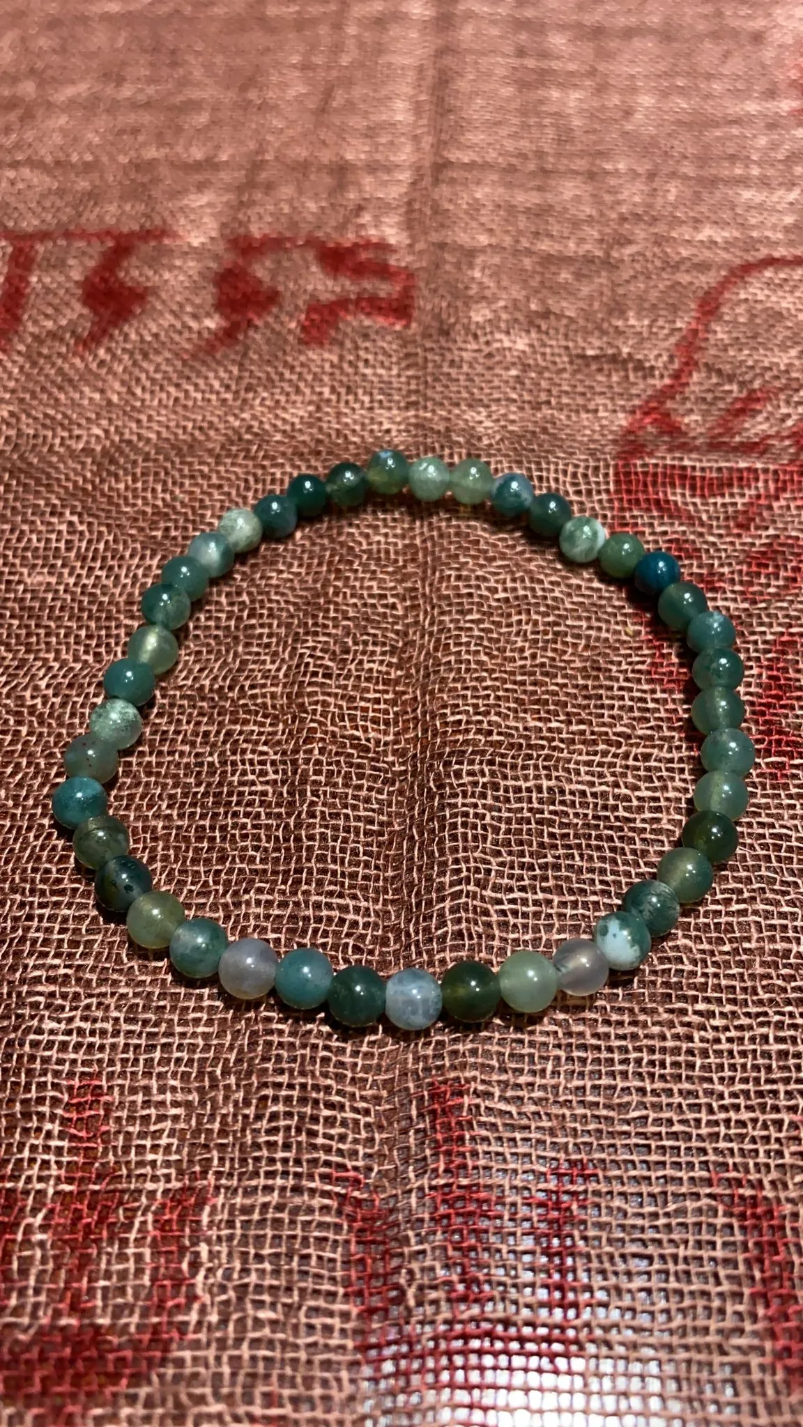 4MM Moss Agate Bead Bracelet