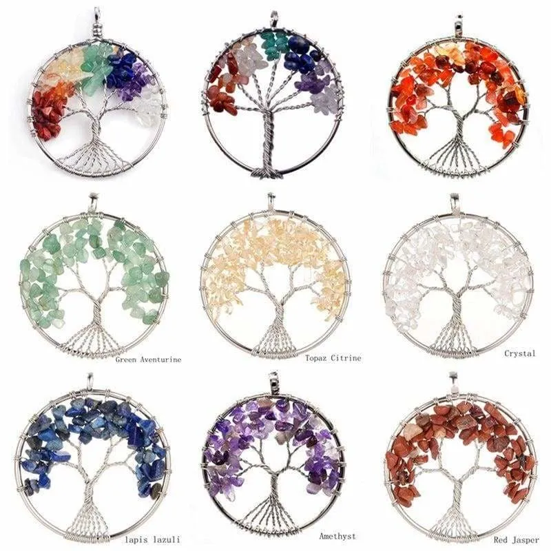 7 Chakra Healing Crystal Necklace Pendants