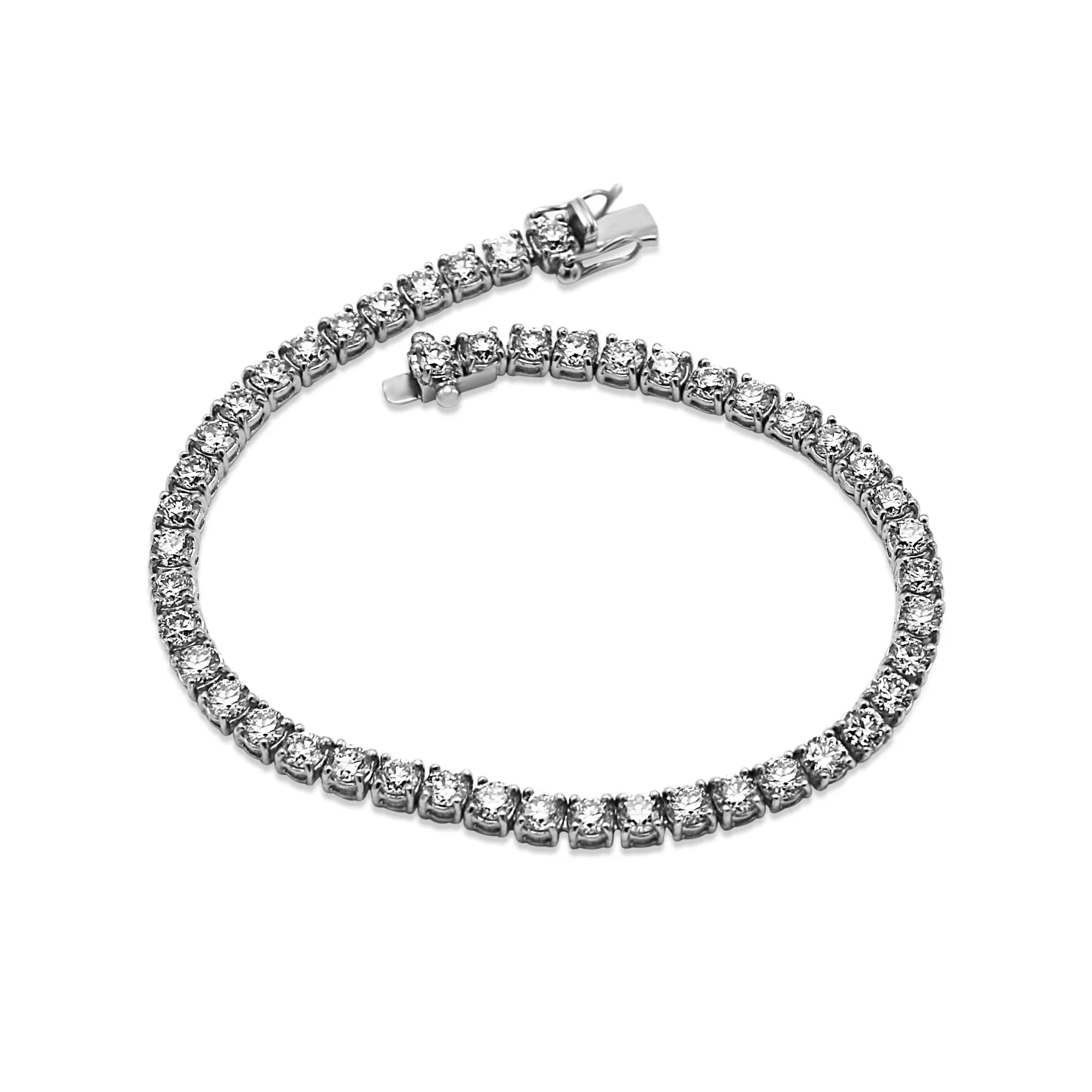 7.5" Platinum Brilliant Cut diamond Tennis Bracelet 8.80cts