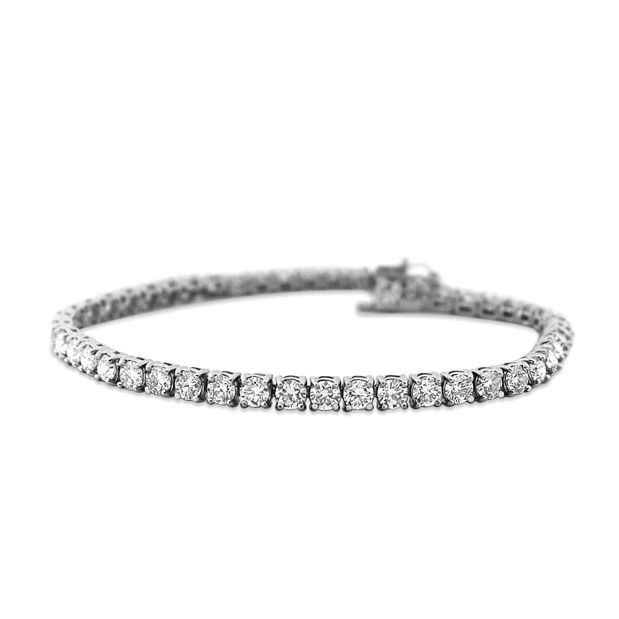 7.5" Platinum Brilliant Cut diamond Tennis Bracelet 8.80cts