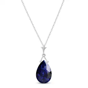 7.8 Carat 14K Solid White Gold Necklace Briolette Sapphire