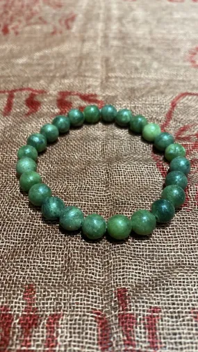 8MM Dark Lemon Jade Bead Stretchy Bracelet