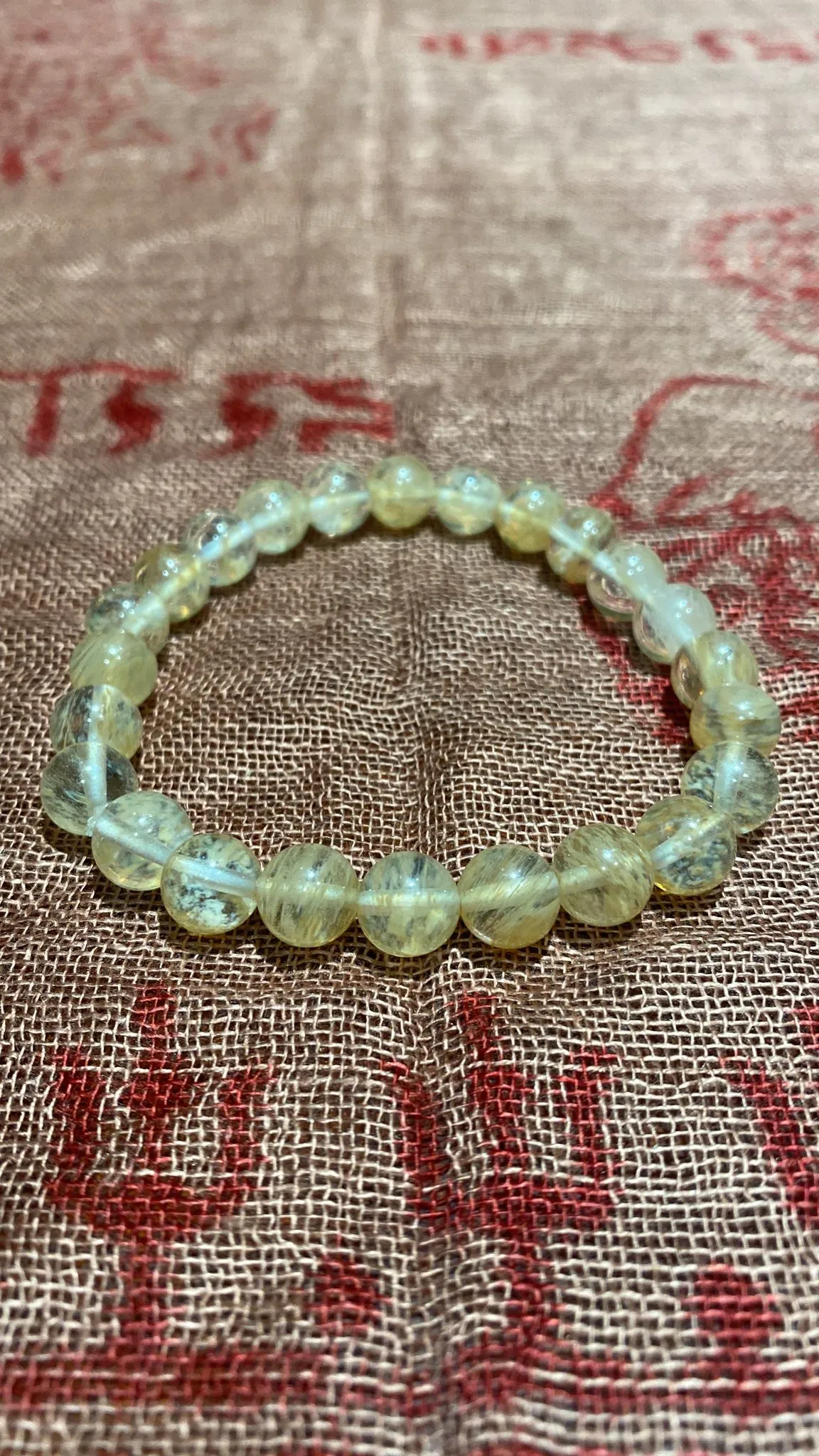 8MM Rutilated Quartz Bead Stretchy Bracelet