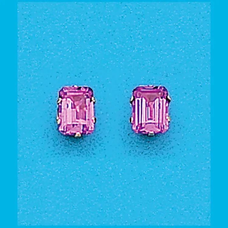 8x6 Emerald Cut Created Pink Sapphire