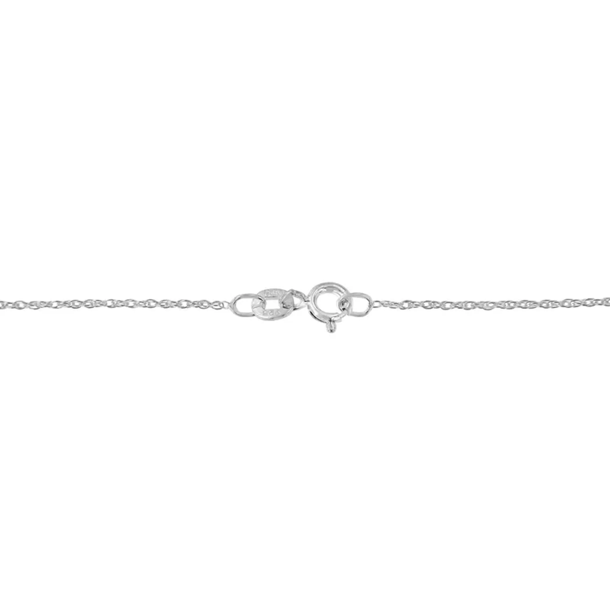 .925 Sterling Silver 1/10 Cttw Diamond Miracle-Set 2 Stone 'Together Forever' Open Circle 18" Box Chain Pendant Necklace (I-J Color, I2-I3 Clarity)