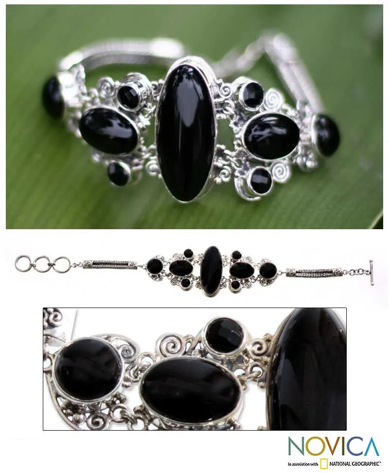 A Night To Remember Silver & Onyx Bracelet