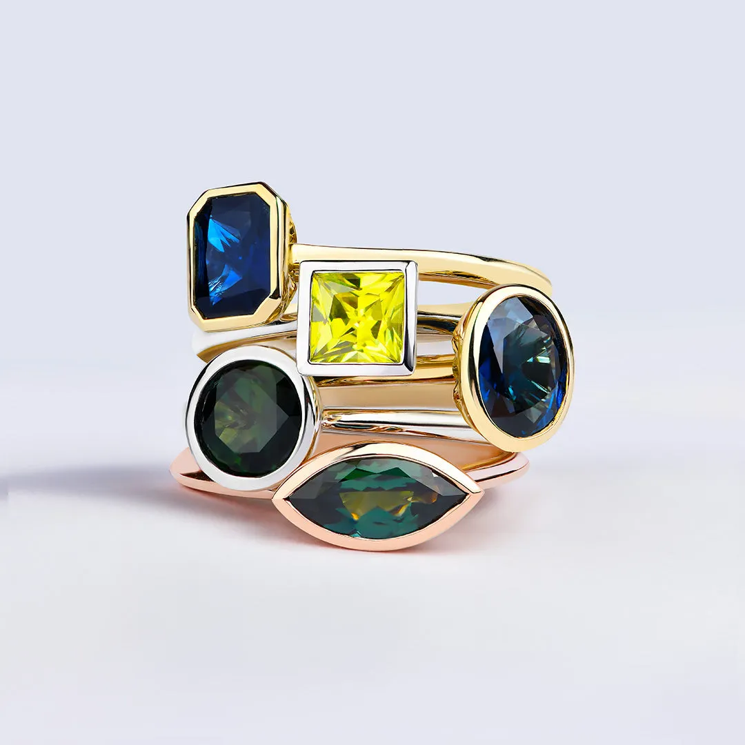 Adelia Oval Bezel Sapphire Ring