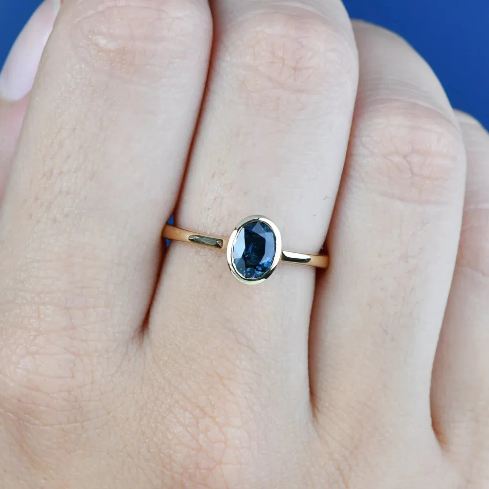 Adelia Oval Bezel Sapphire Ring