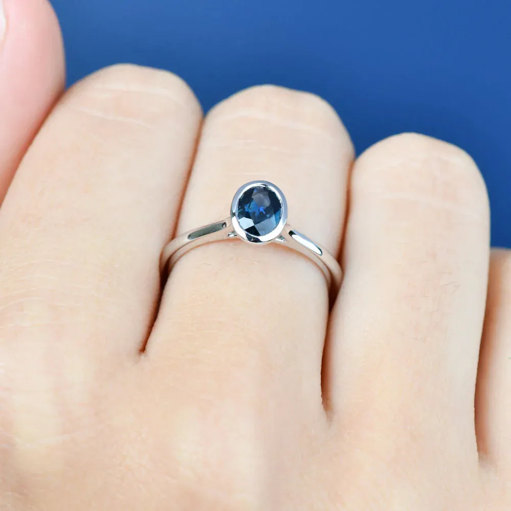 Adelia Oval Bezel Sapphire Ring