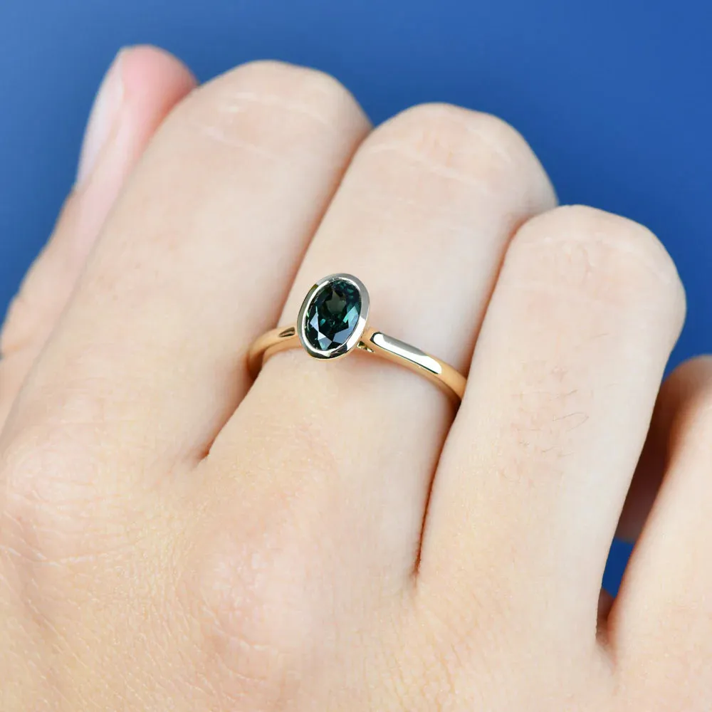 Adelia Oval Bezel Sapphire Ring