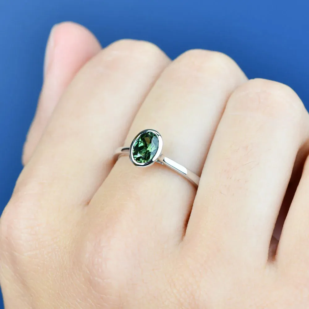 Adelia Oval Bezel Sapphire Ring