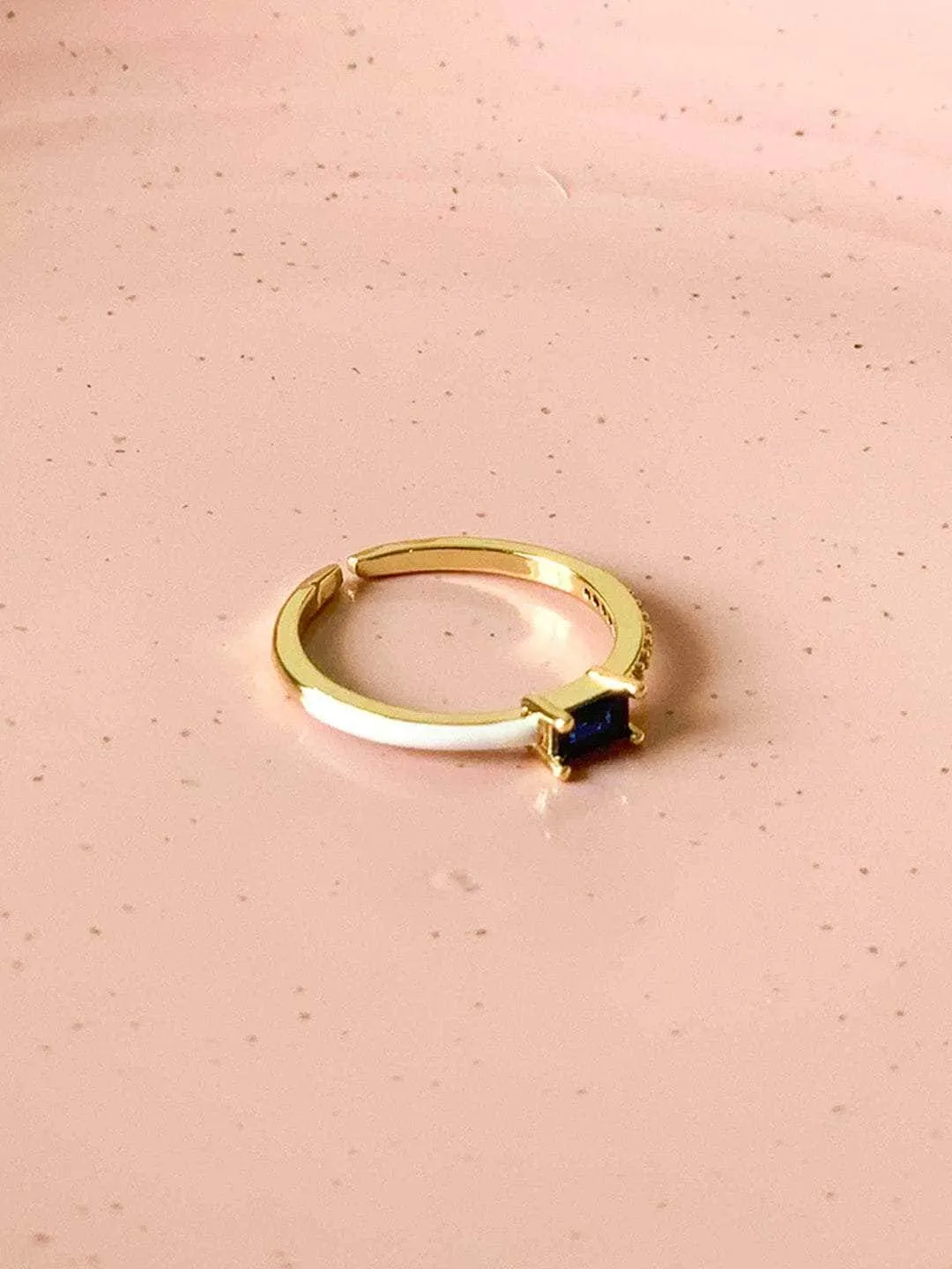 Adjustable Sapphire Baguette Ring