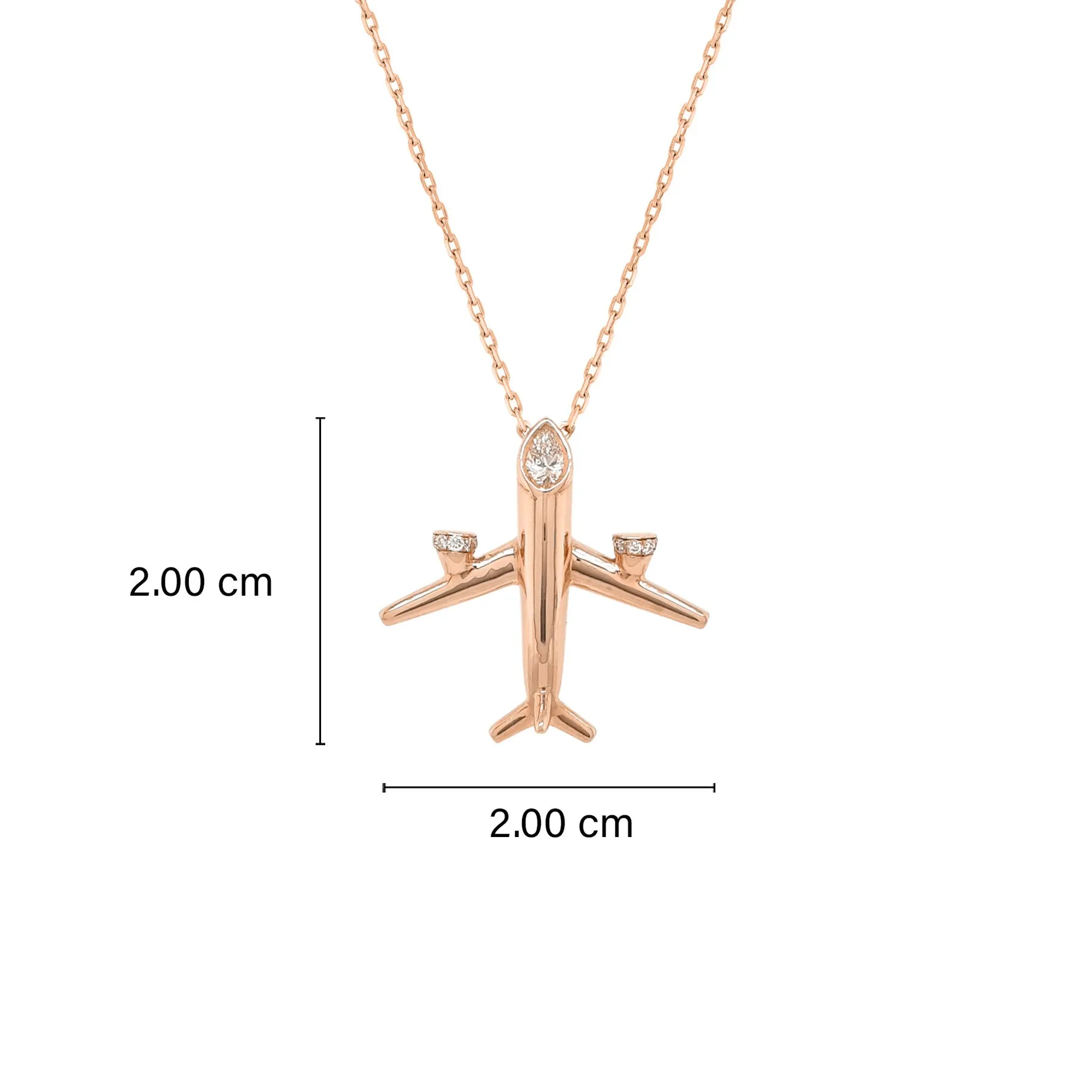 Aeroplane Pear Round Diamond Pendant