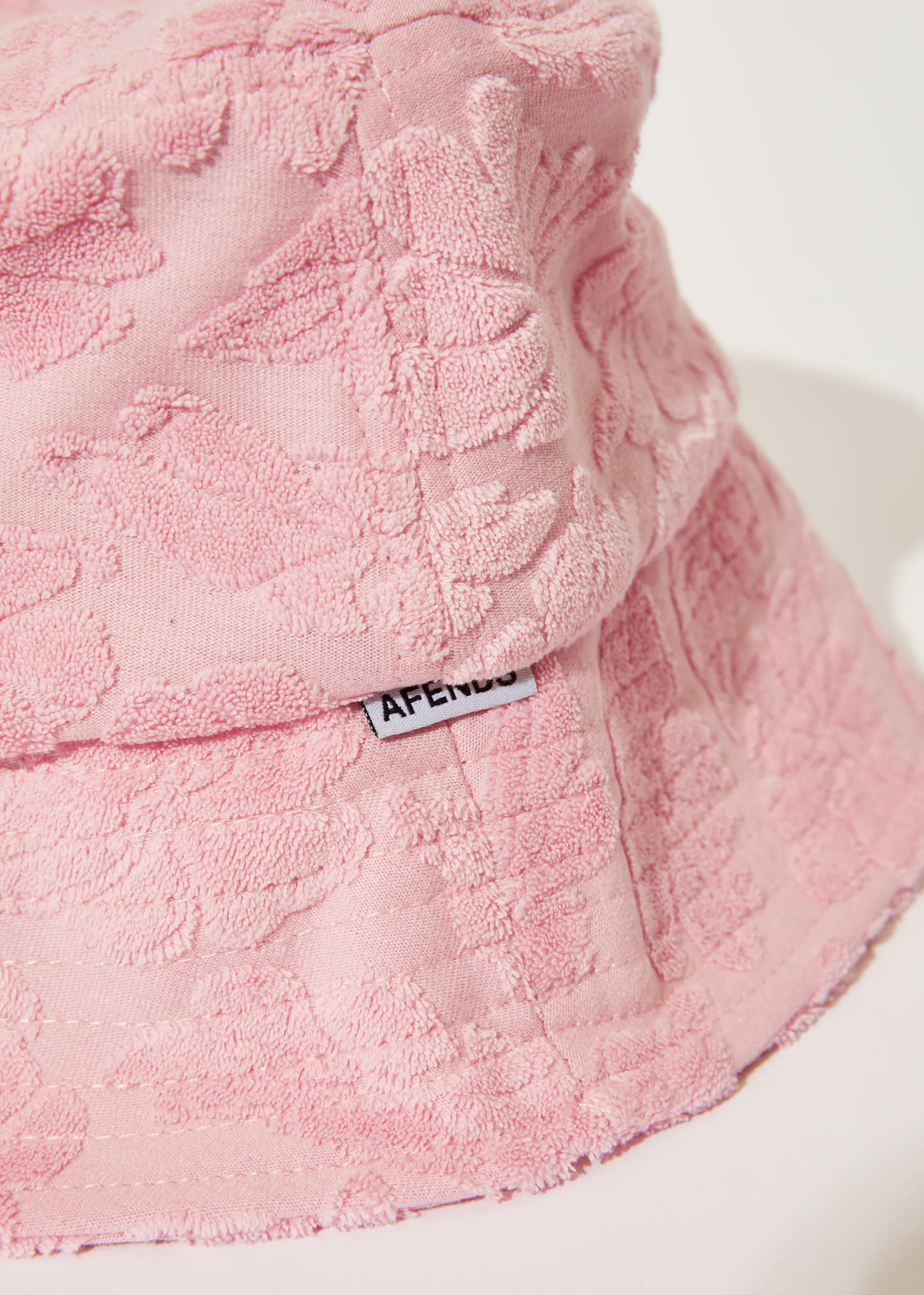 AFENDS Unisex Rhye - Terry Bucket Hat - Powder Pink