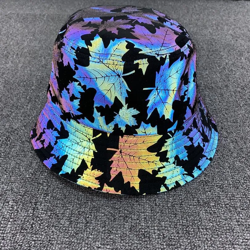 Aidase Colorful Reflective Fisherman Hat Men/Women Nest Print Streetwear Bucket Hat Caps Harajuku Hip Hop Night Running Unisex Cap Men