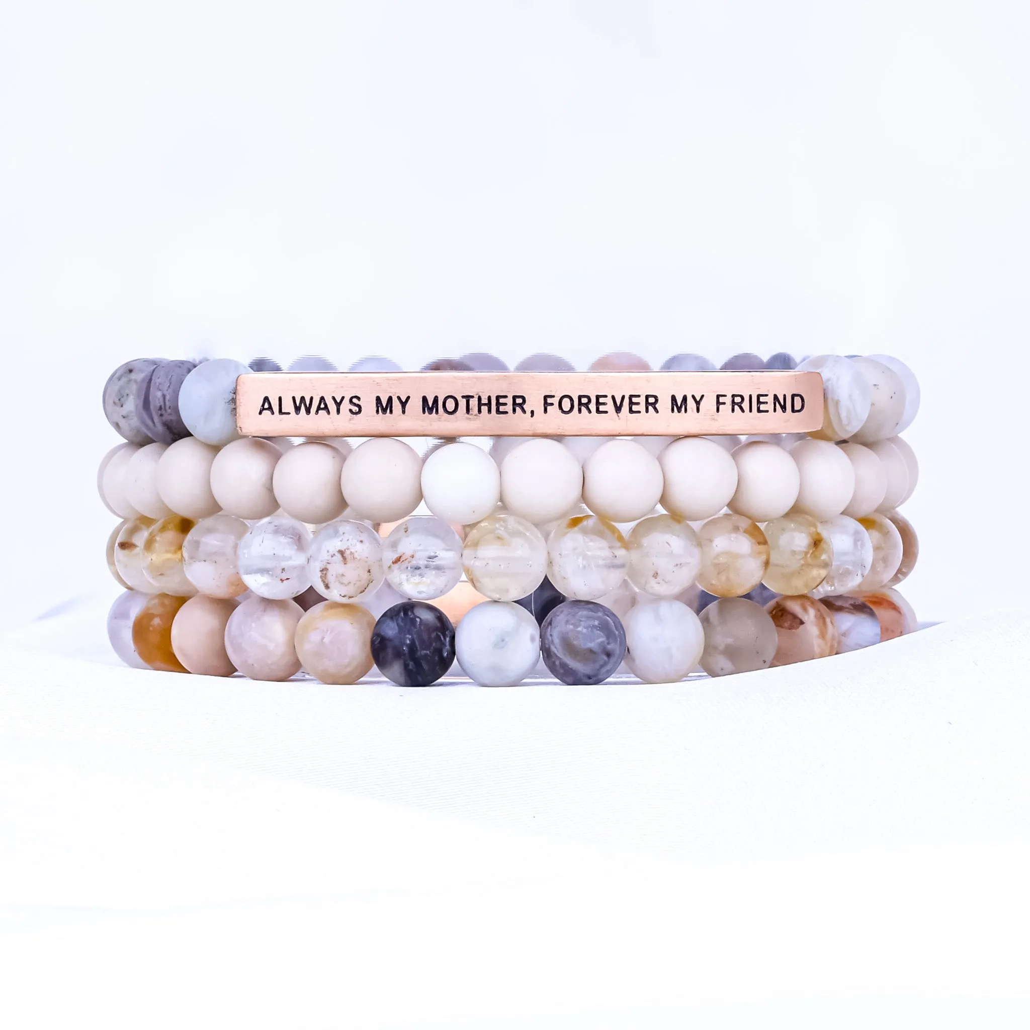 ALWAYS MY MOTHER 4 BRACELET GIFT SET - BAMBOO