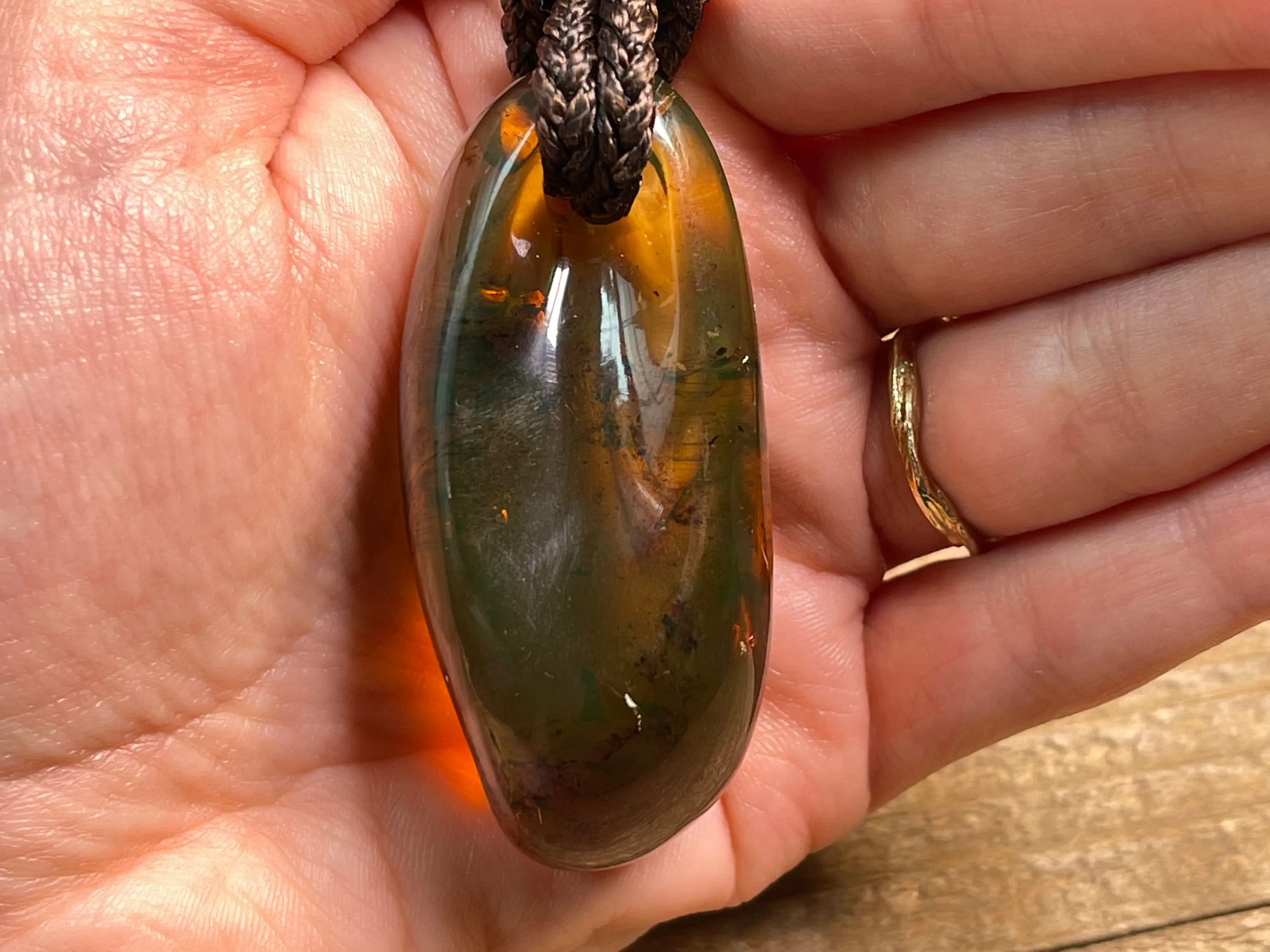 AMBER Crystal Necklace - Pendant Necklace, Handmade Jewelry, Healing Crystals and Stones, 48534