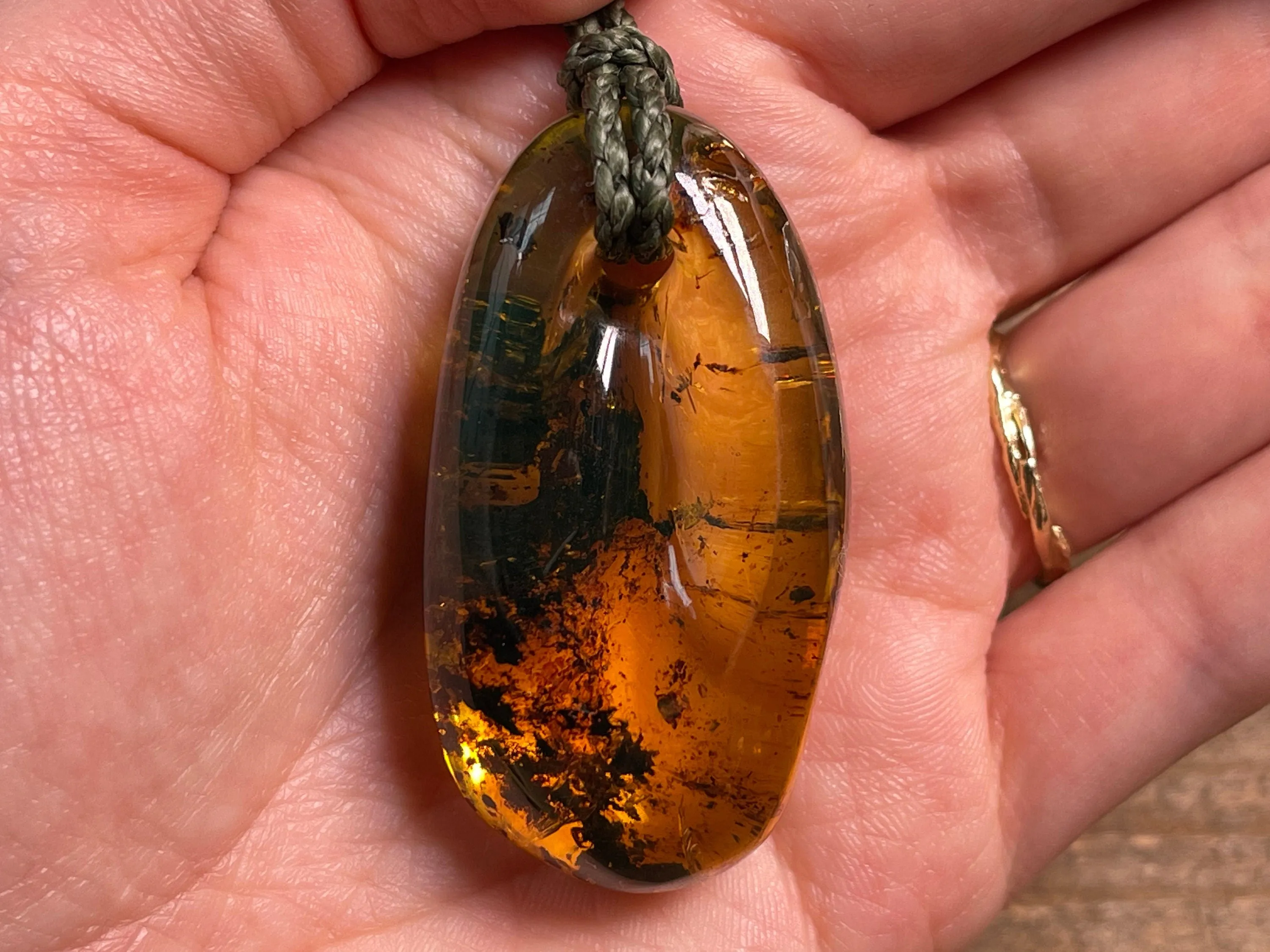 AMBER Crystal Necklace - Pendant Necklace, Handmade Jewelry, Healing Crystals and Stones, 48535