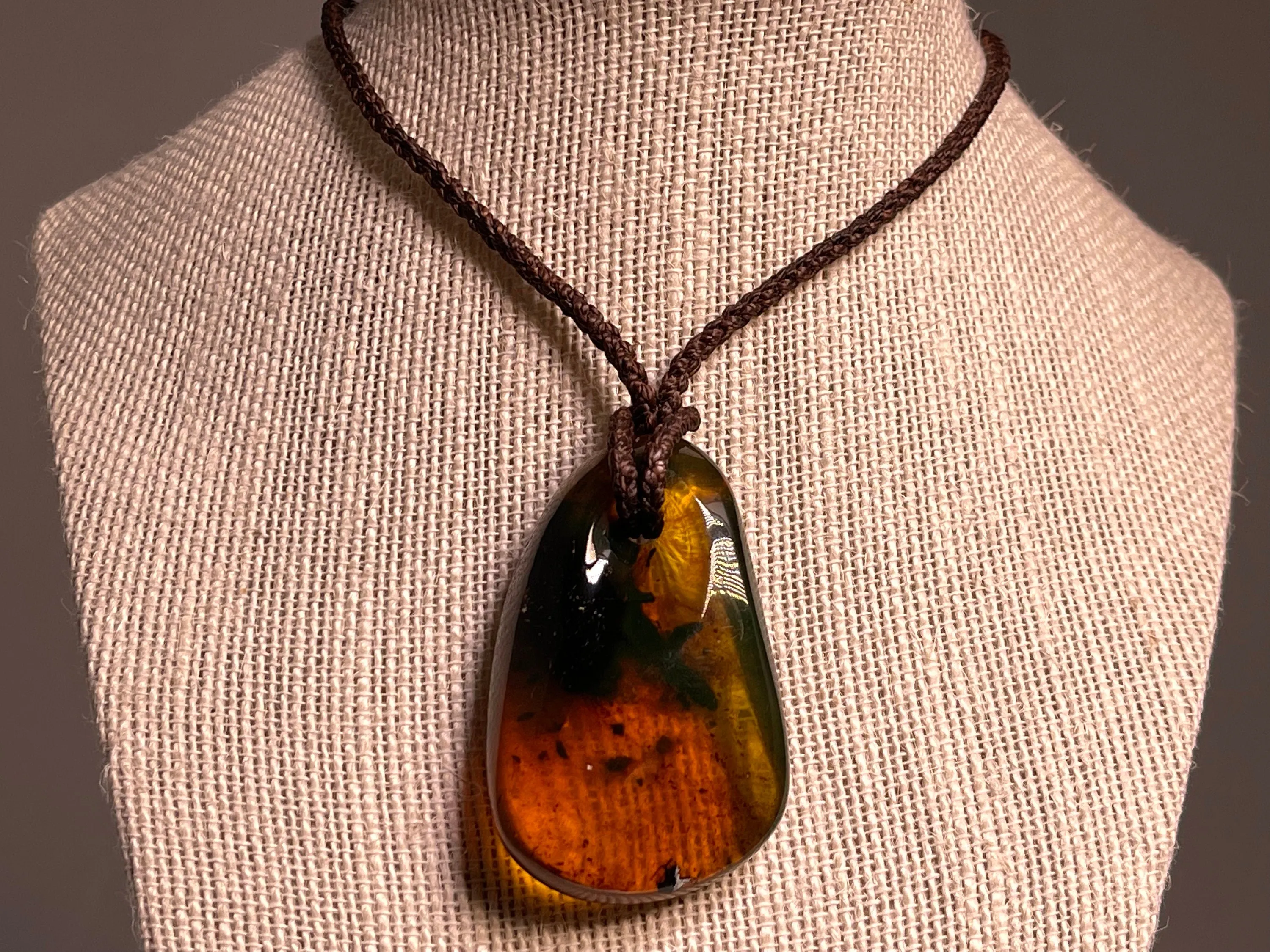 AMBER Crystal Necklace - Pendant Necklace, Handmade Jewelry, Healing Crystals and Stones, 48543