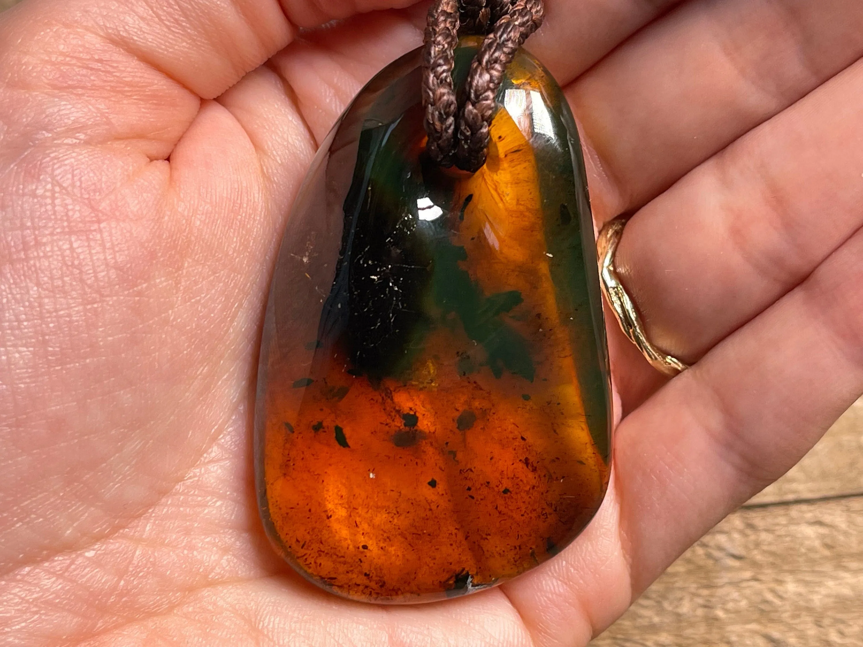 AMBER Crystal Necklace - Pendant Necklace, Handmade Jewelry, Healing Crystals and Stones, 48543