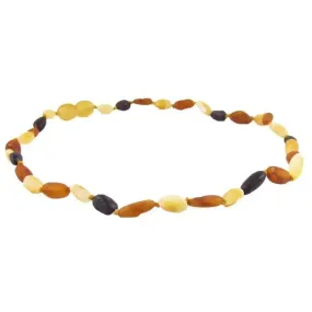 Amber Monkey 12-13 Necklace, Raw Multi Bean