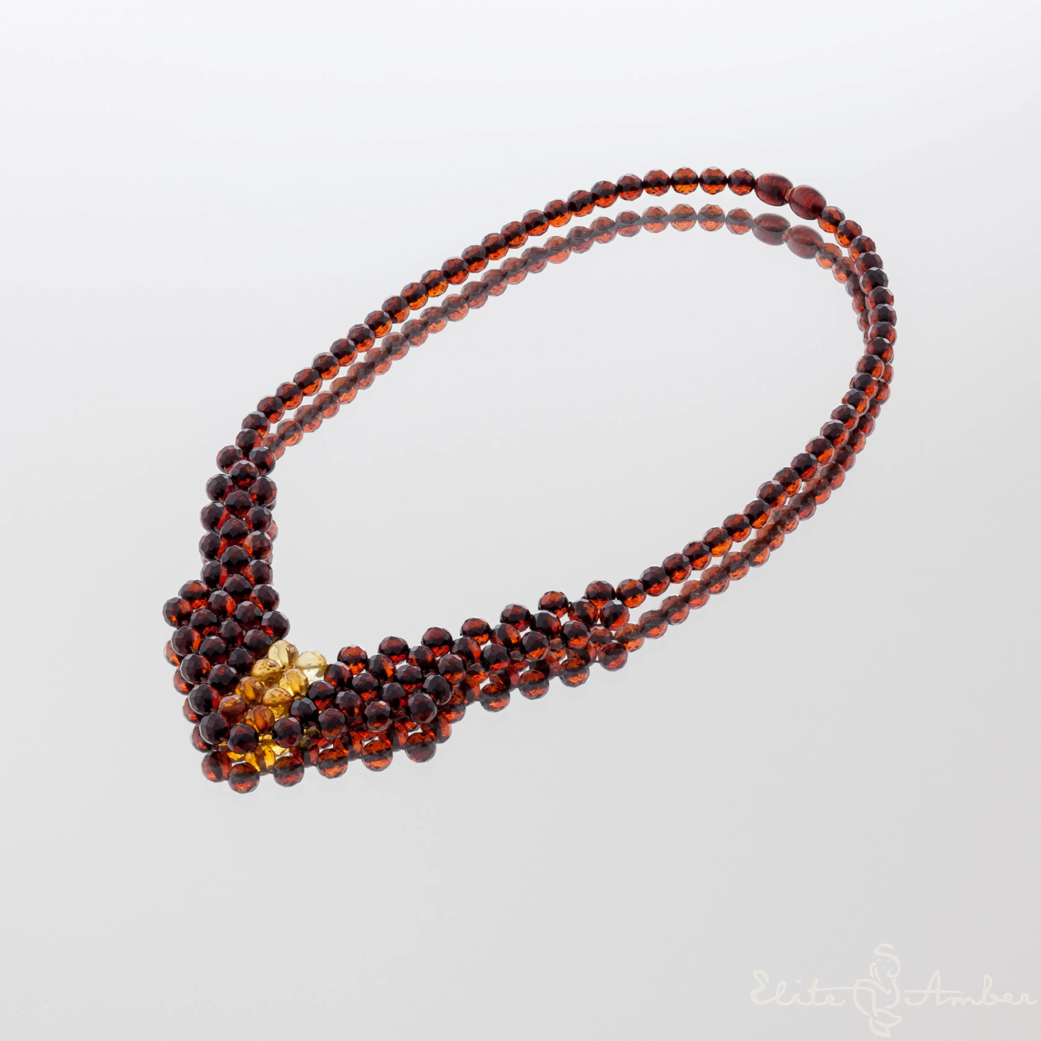 Amber necklace "Princess sun droplet"