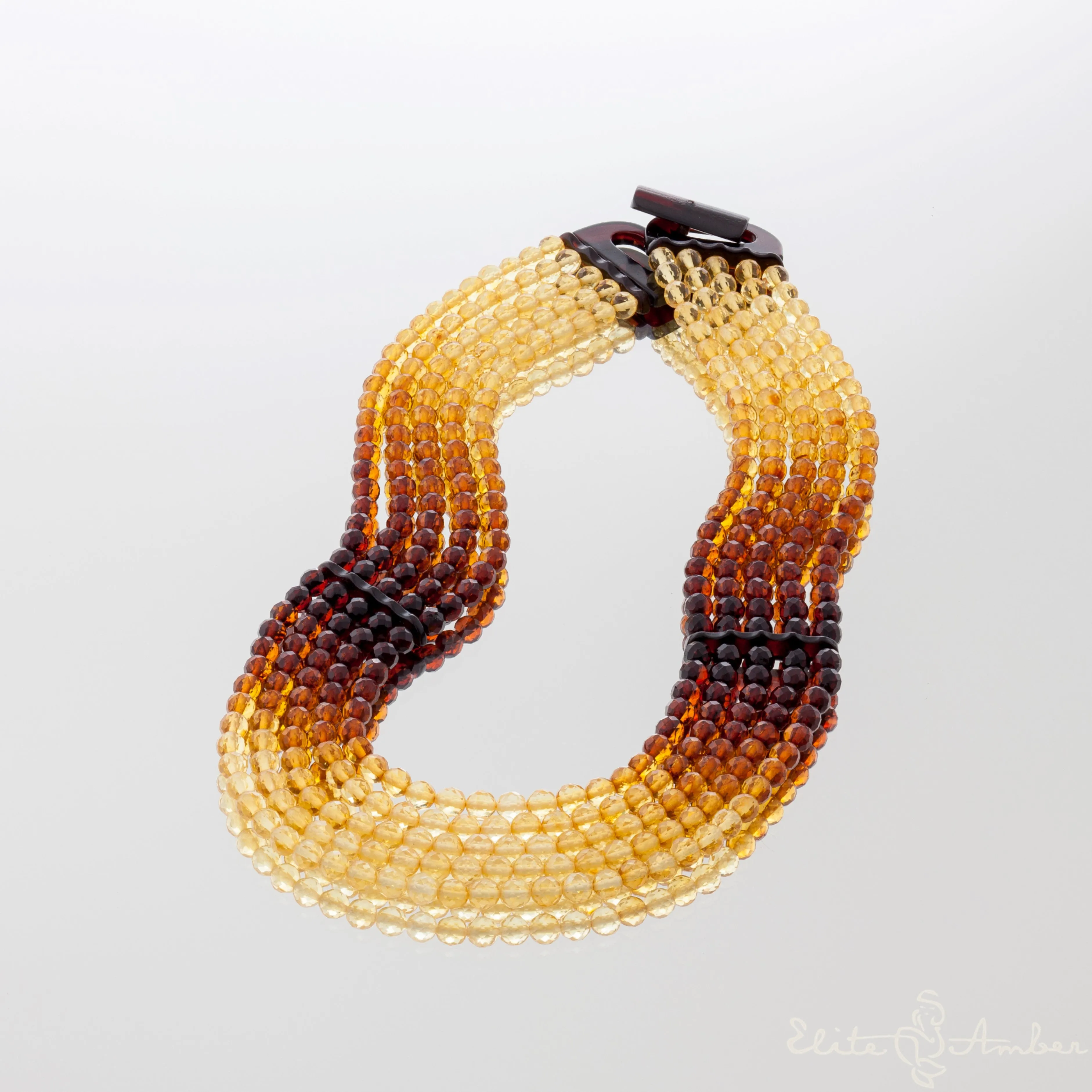 Amber necklace "Queen rainbow"