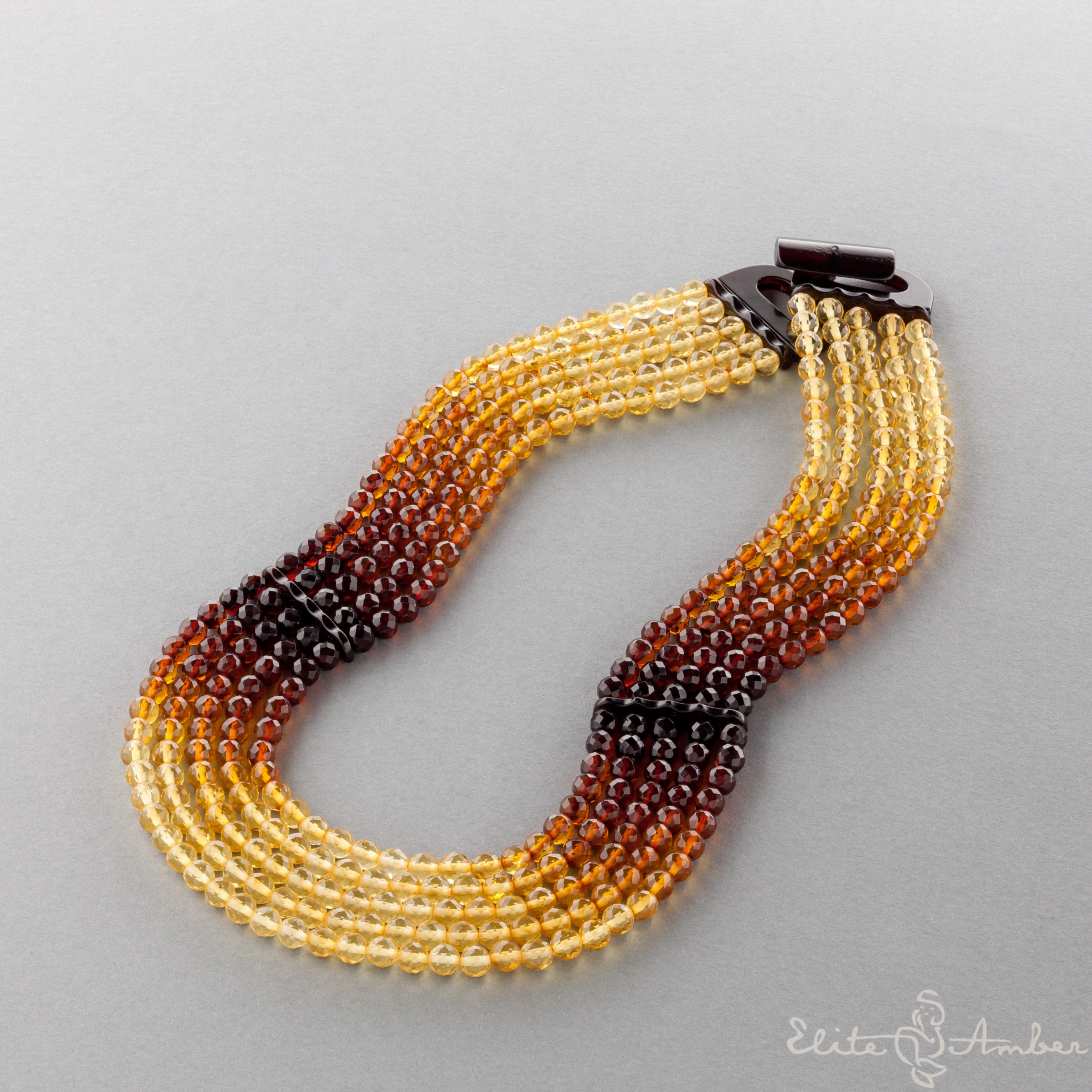 Amber necklace "Queen rainbow"