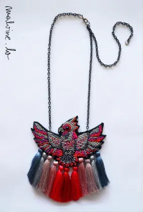 Amber necklace "The Cardinal"