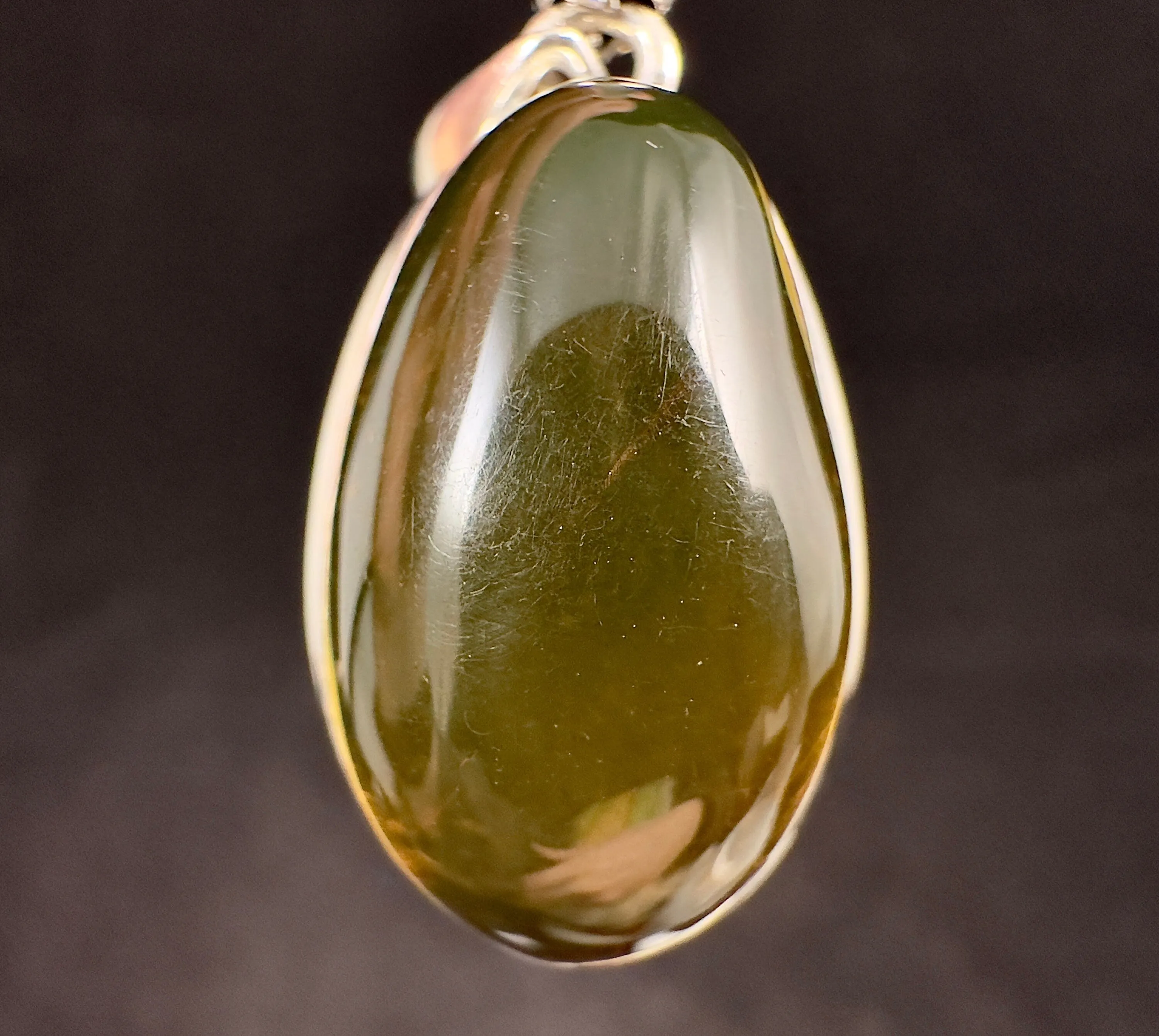 AMBER Pendant - AAA, Sterling Silver - Crystal Pendant, Fine Jewelry, Healing Crystals and Stones,  53429