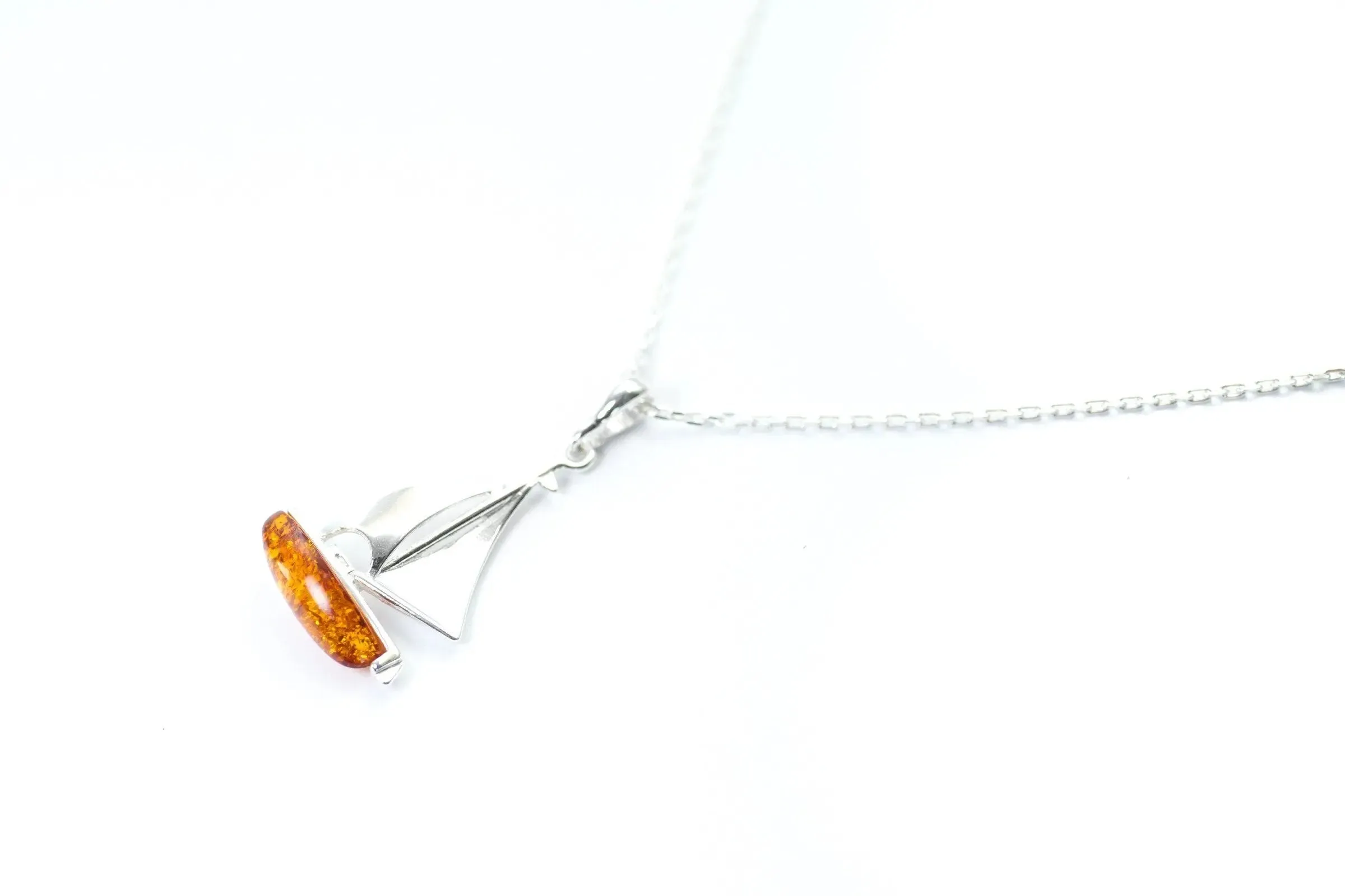 Amber Sailboat Charm Pendant