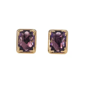 Amethyst 14K Yellow Gold River Stud Earrings