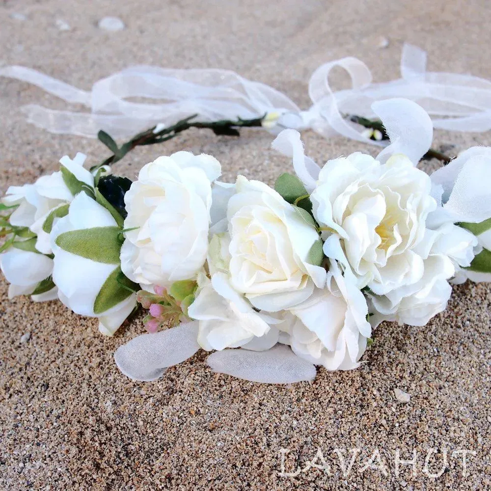 Angelic White Flower Crown