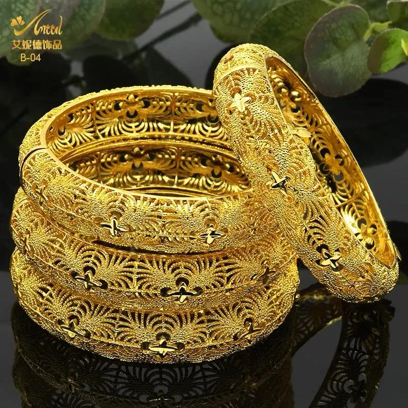 ANIID 24K Gold Plated Bracelets For Women Luxury Jewelry Designers Bangles Model-12