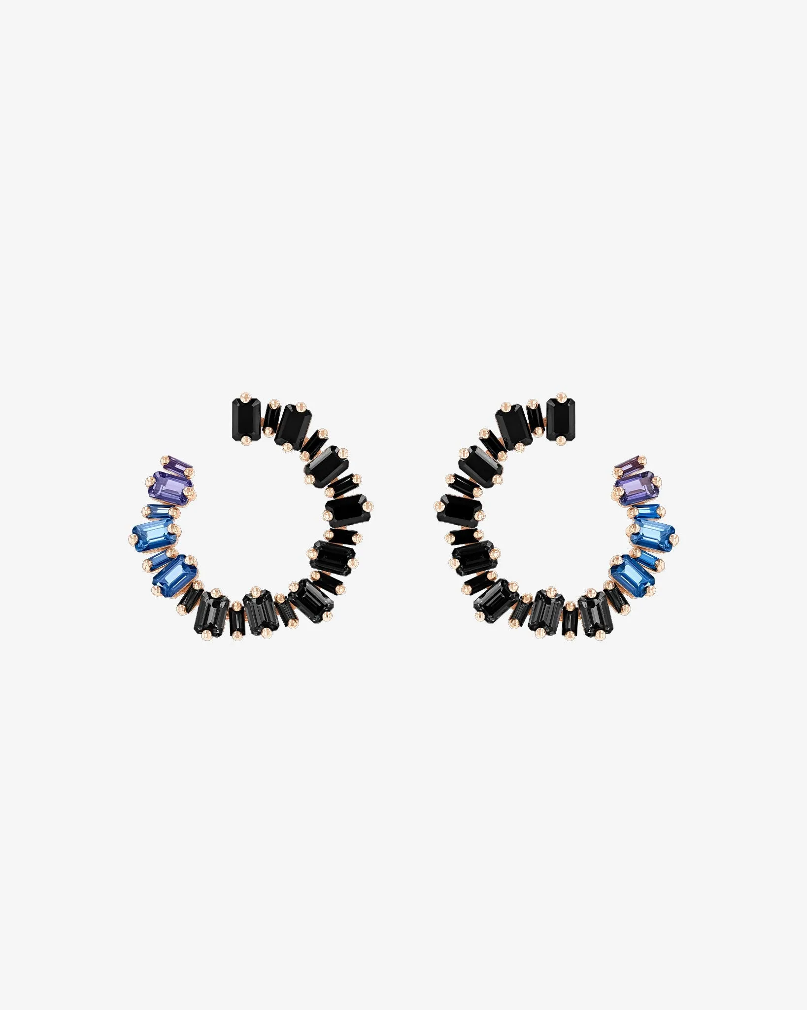 Ann Dark Blue Ombre Milli Sideways Hoops