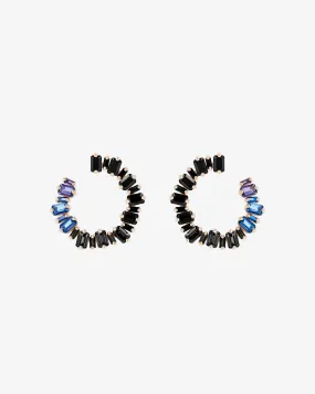 Ann Dark Blue Ombre Milli Sideways Hoops