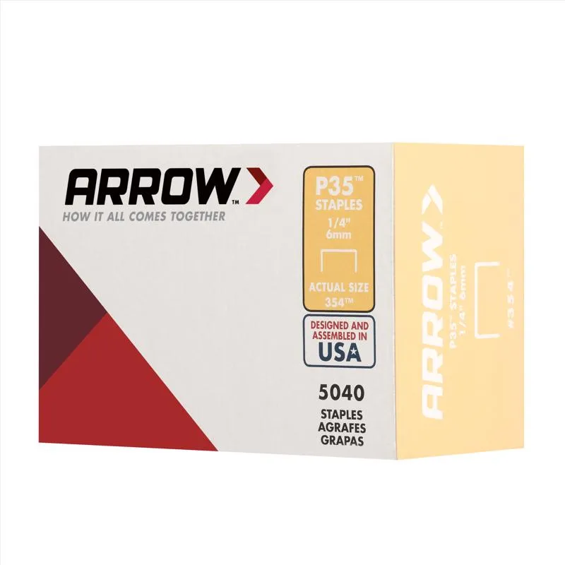 Arrow P35 7/16 in. W X 1/4 in. L 25 Ga. Flat Crown Heavy Duty Staples 5040 pk