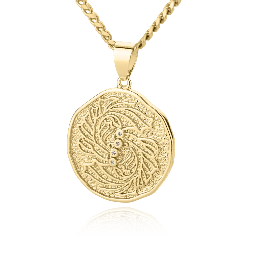 Astrological Sign Coin Pendant Necklace