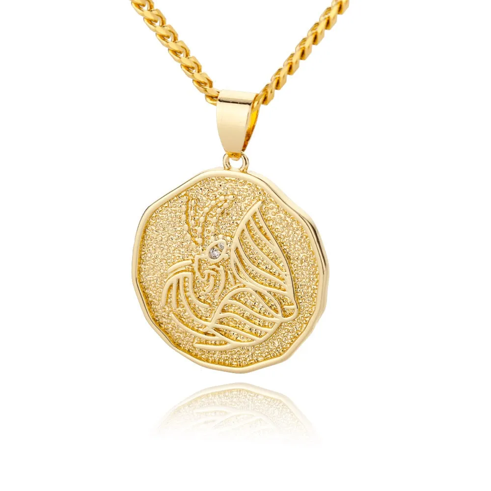 Astrological Sign Coin Pendant Necklace