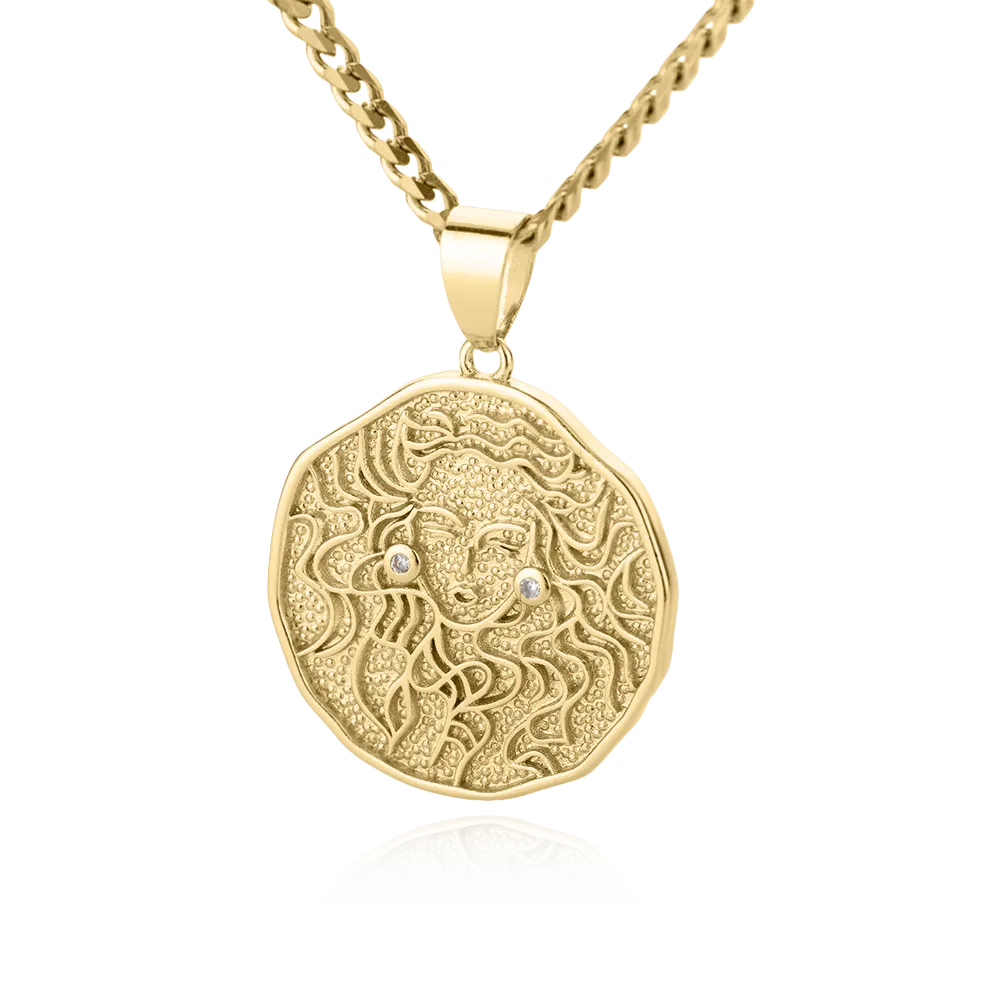 Astrological Sign Coin Pendant Necklace