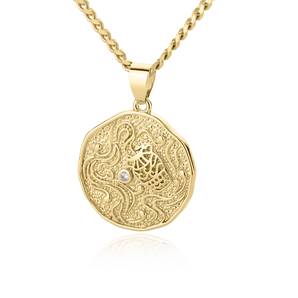 Astrological Sign Coin Pendant Necklace