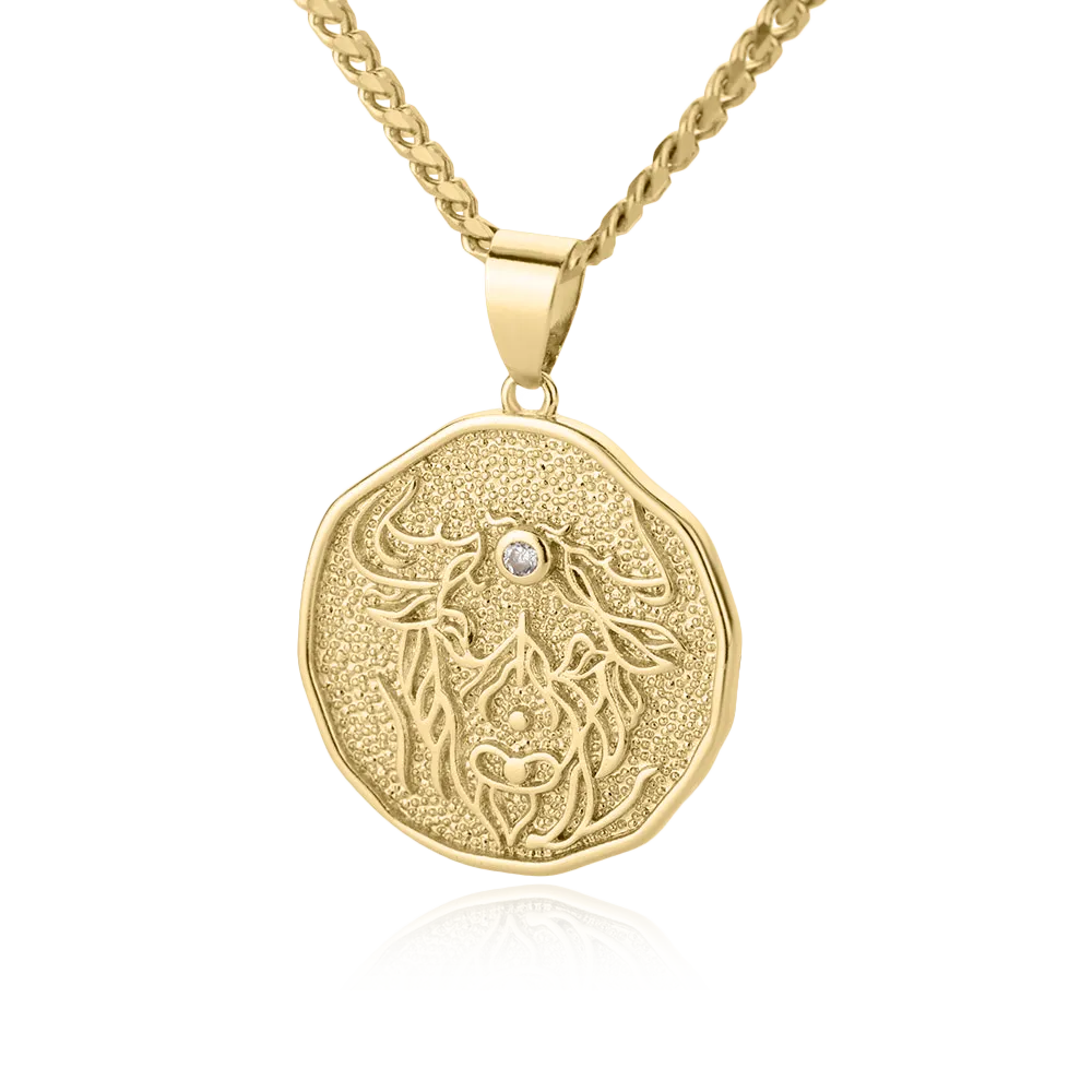 Astrological Sign Coin Pendant Necklace