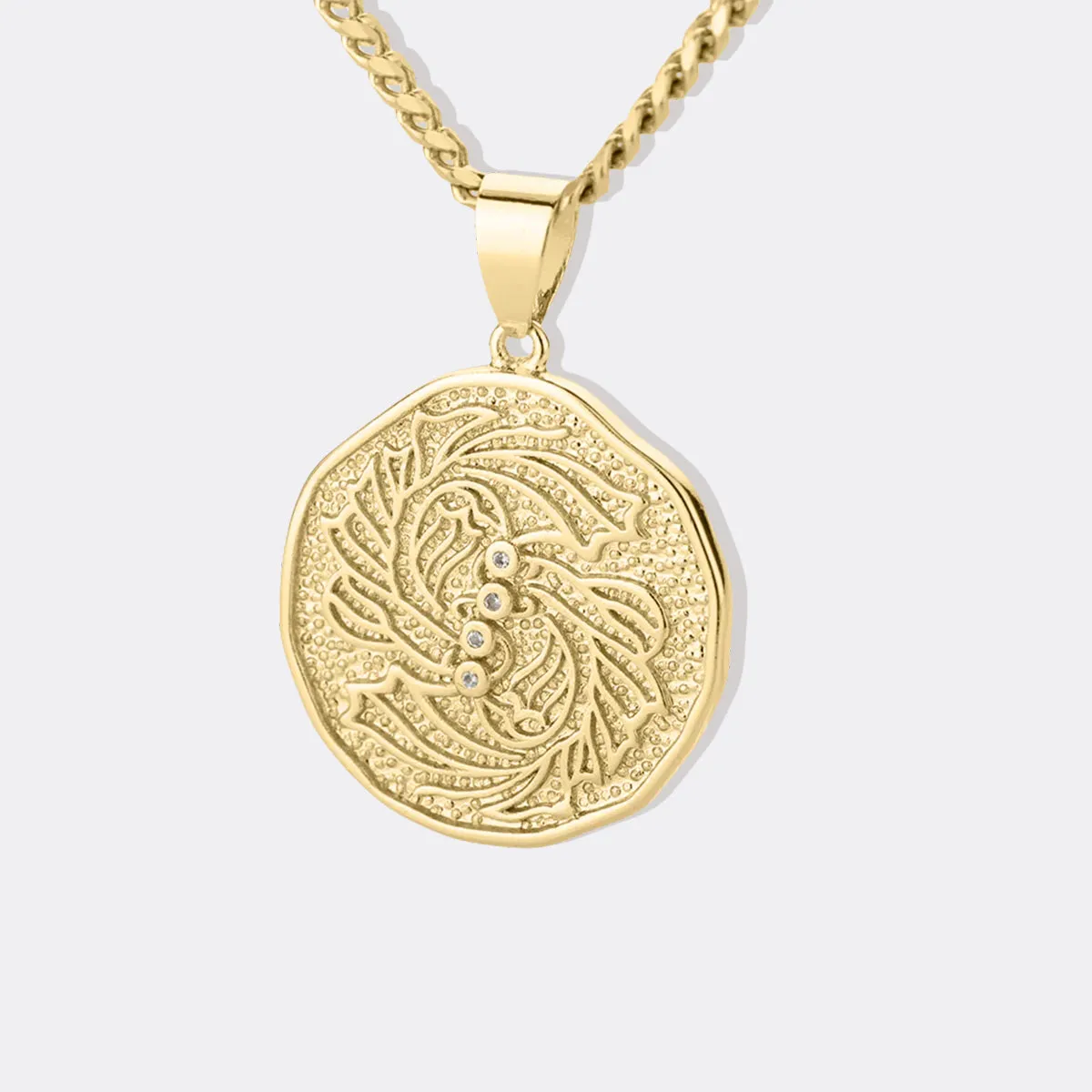 Astrological Sign Coin Pendant Necklace