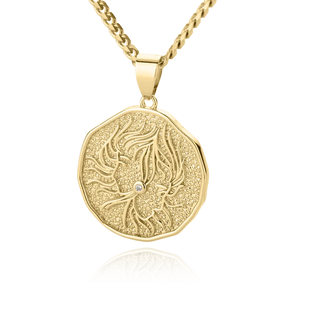 Astrological Sign Coin Pendant Necklace