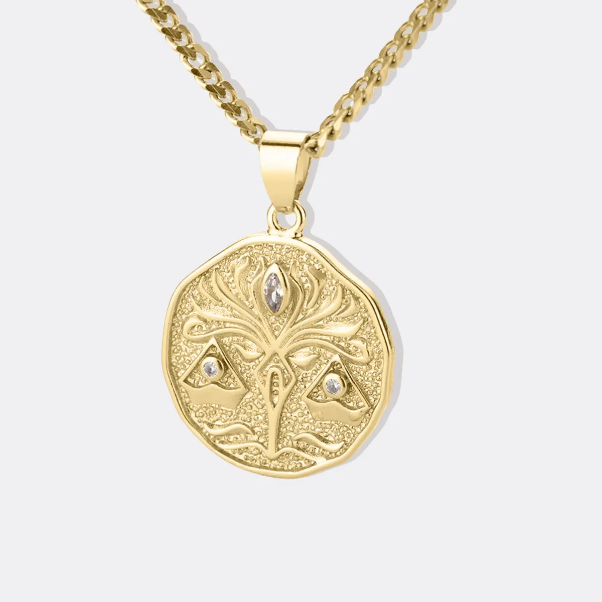 Astrological Sign Coin Pendant Necklace