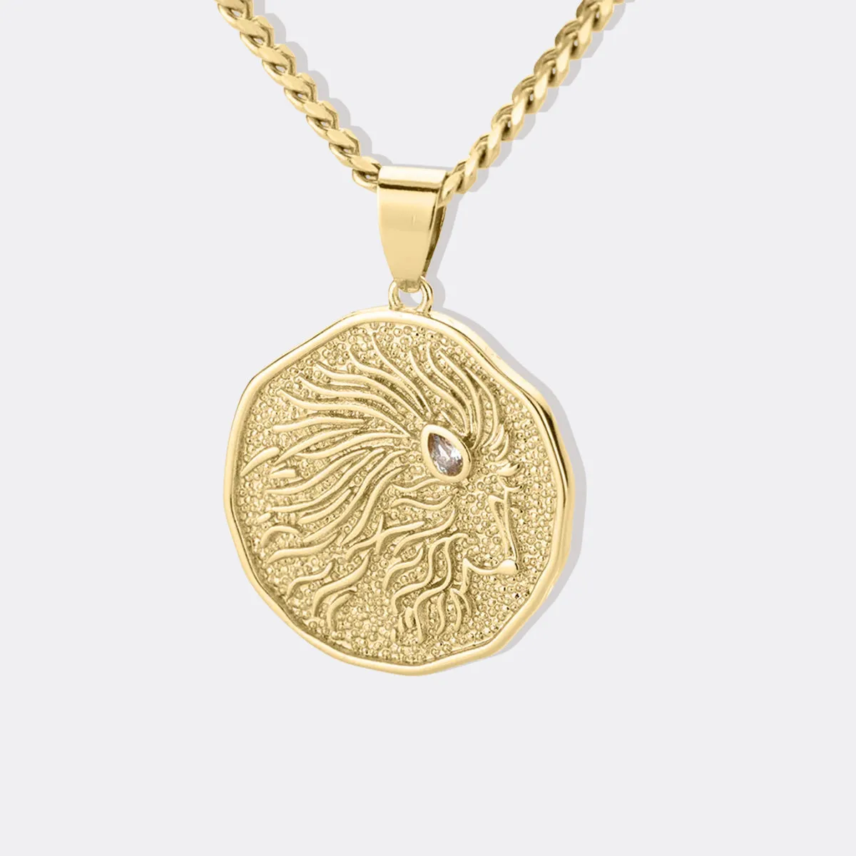 Astrological Sign Coin Pendant Necklace