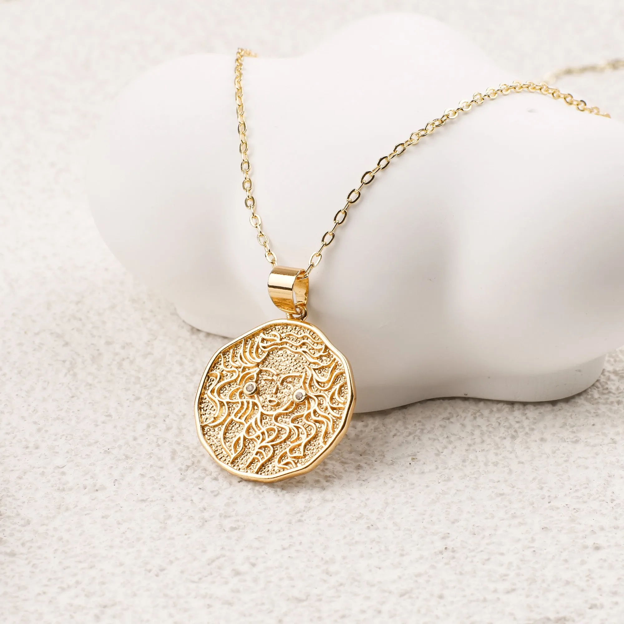 Astrological Sign Coin Pendant Necklace